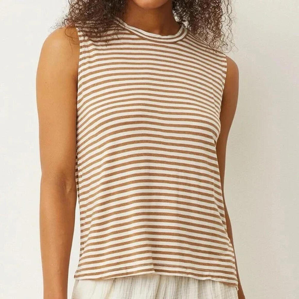 MONROW Sahara Stripe Muscle Tank Women's Size L‎